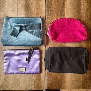 Set of Four GUCCI, Valentino, Ralph Lauren Cosmetic Bags
